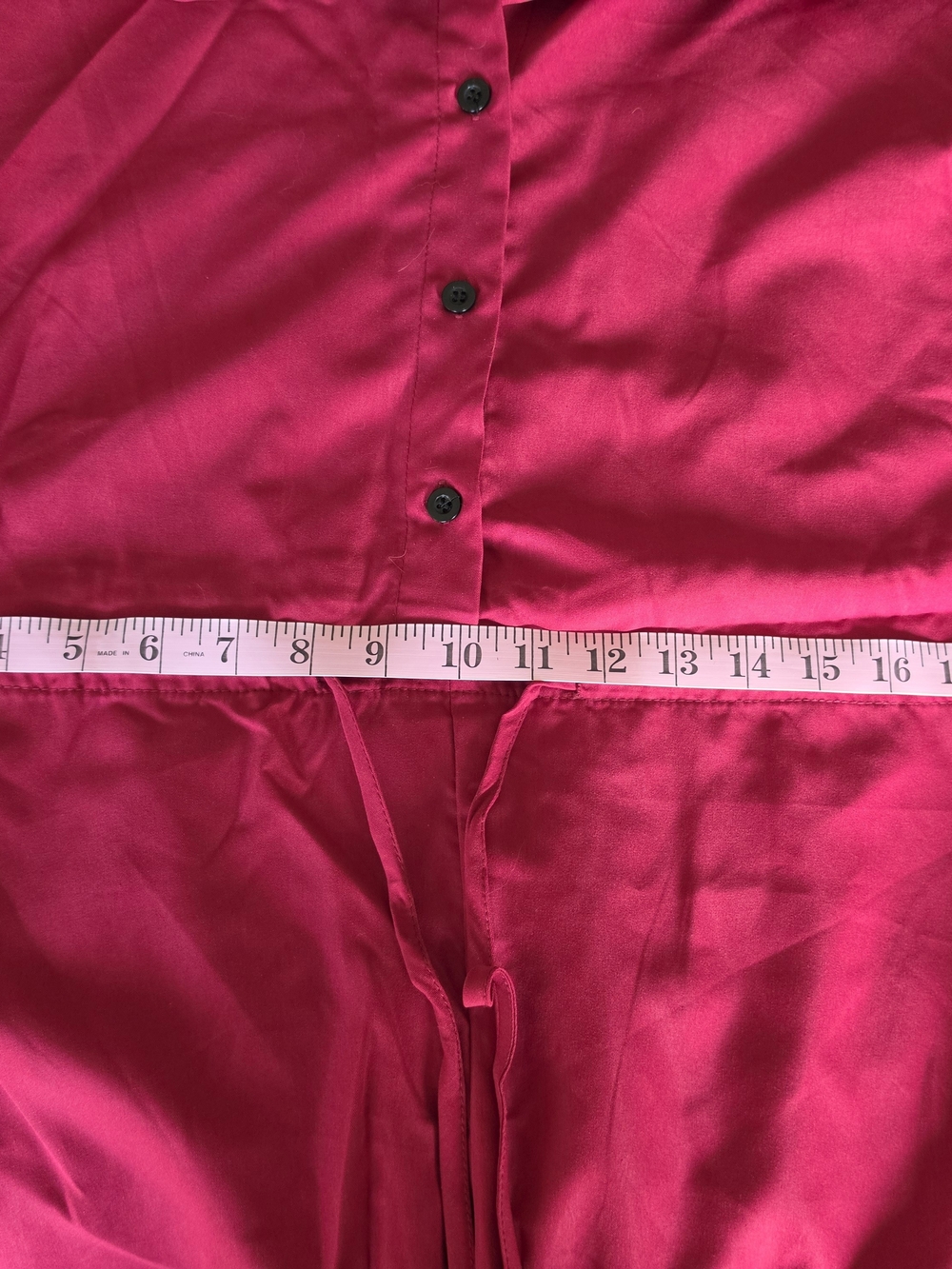 Ankle-Length Red Button-Front Jumpsuit - Picture 5 of 8